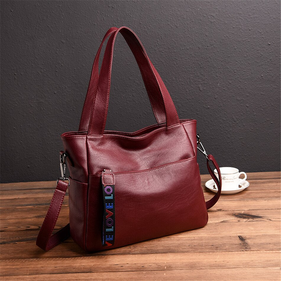 Viola - Genuine Leather Tote Bag