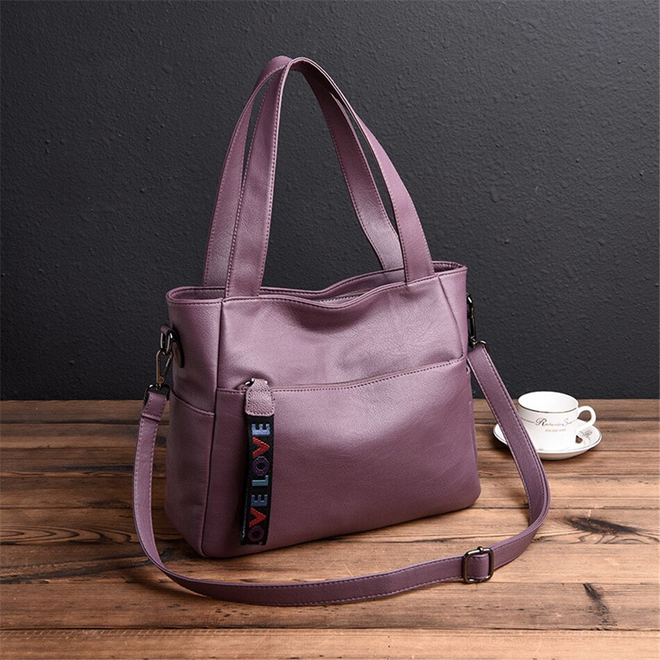 Viola - Genuine Leather Tote Bag