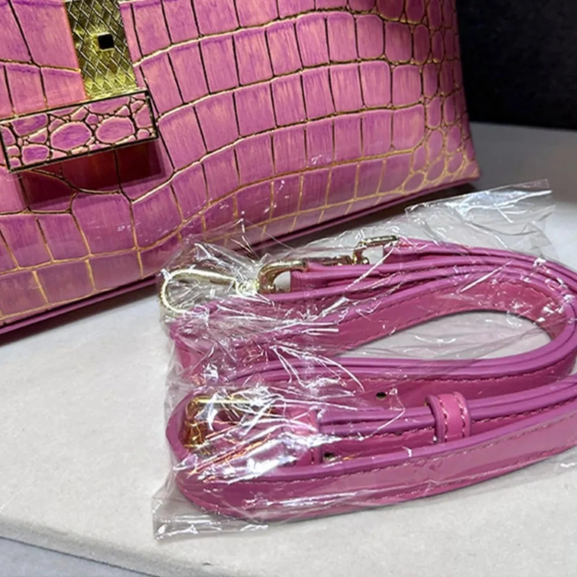 Amber - Crocodile Leather Handbag