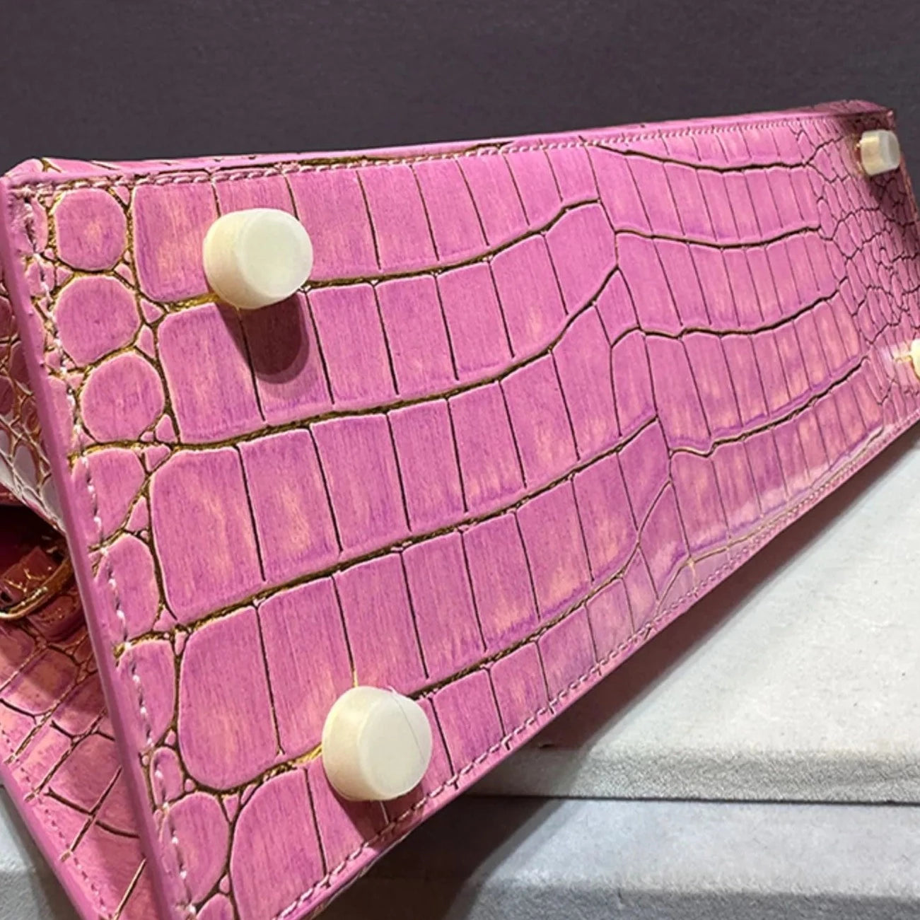 Amber - Crocodile Leather Handbag