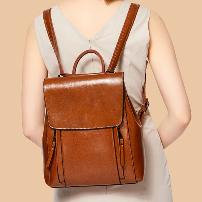 Debra - Genuine Leather Backpack