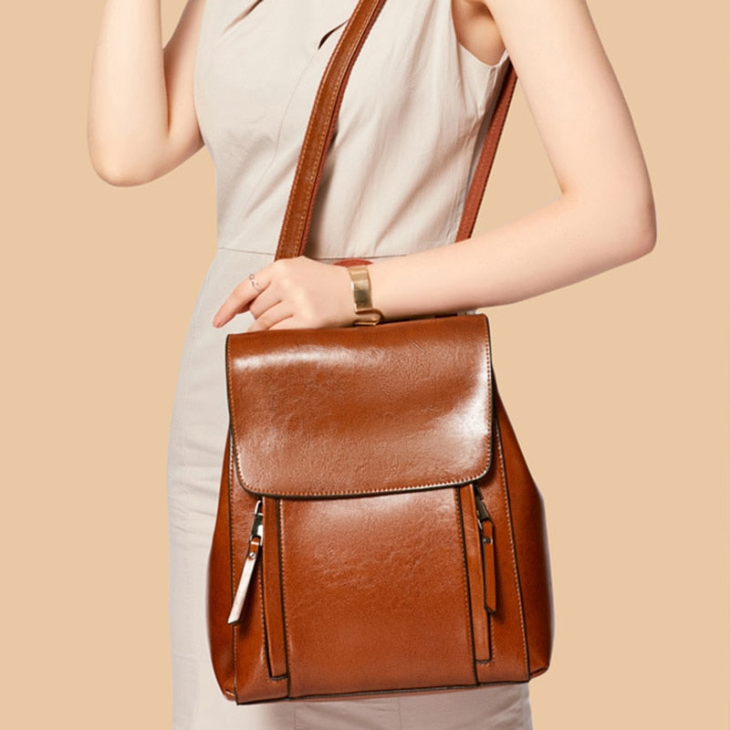 Debra - Genuine Leather Backpack