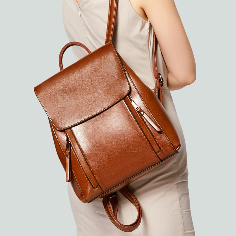 Debra - Genuine Leather Backpack