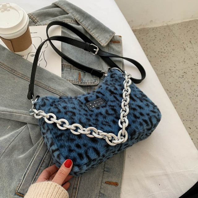 Paige - Leopard Plush Bag